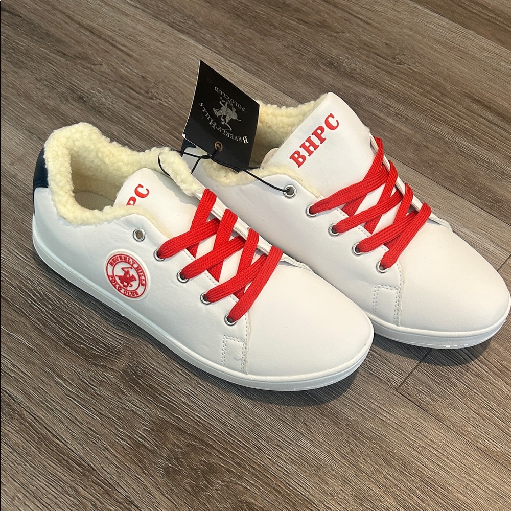 U.S. Polo Assn. White Sneakers with Red Accents